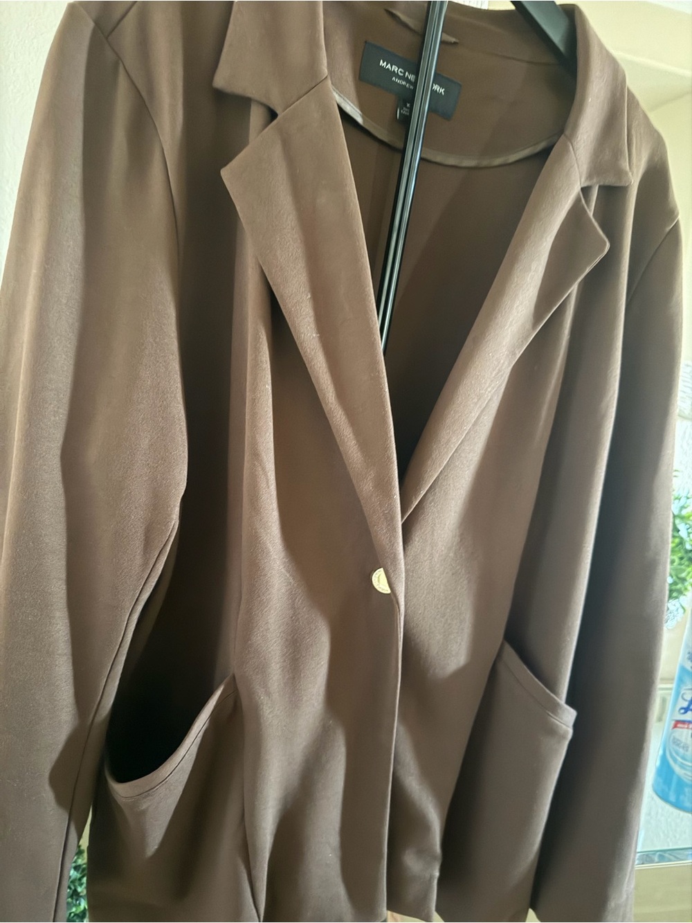 Marc New York Chocolate-Brown Single-Button Blazer